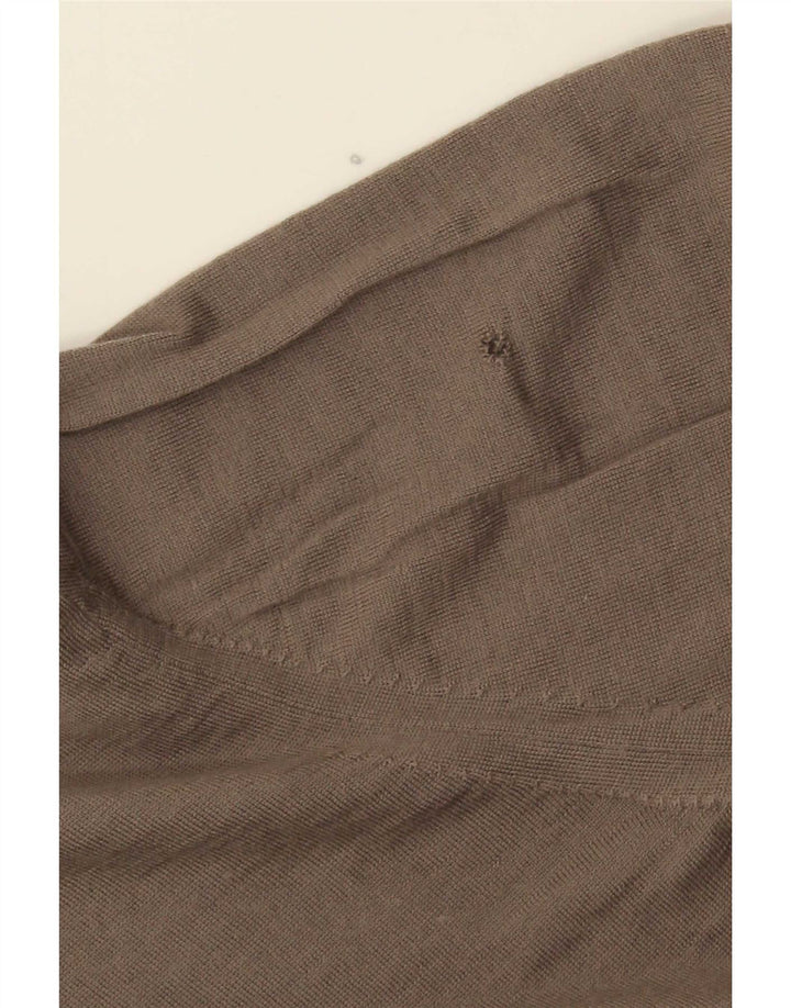 Massimo Dutti Pull col zippé pour homme en laine marron 2XL