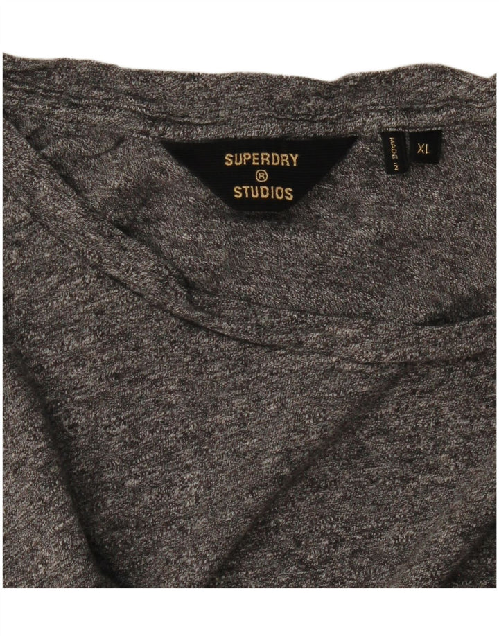 Superdry T-Shirt Top XL Gris Moucheté Homme