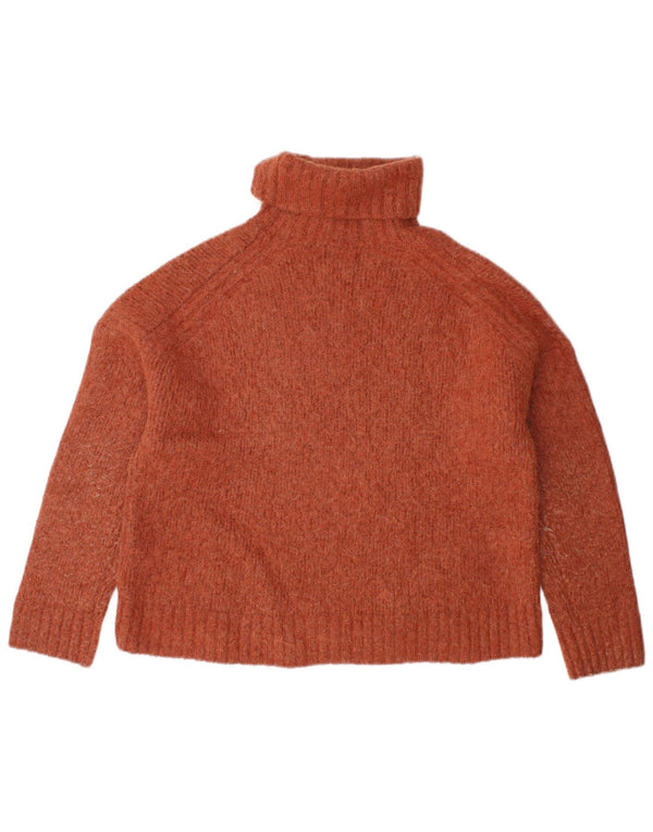 SUPERDRY Pull court à col roulé pour femme UK 12 Marron moyen