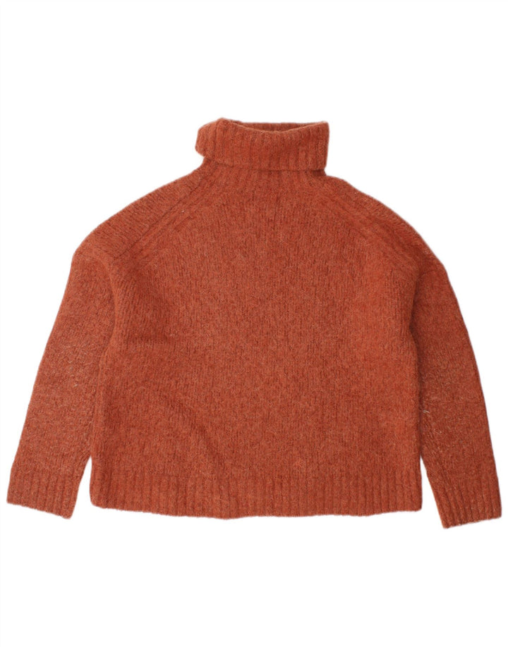 SUPERDRY Pull court à col roulé pour femme UK 12 Marron moyen