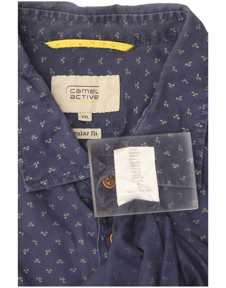 Camel Active Chemise coupe classique pour homme 2XL en coton à pois bleu marine