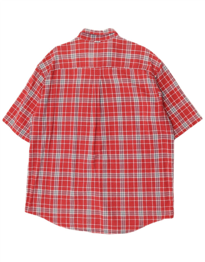 Timberland Chemise à manches courtes coupe robuste pour homme XL à carreaux rouges