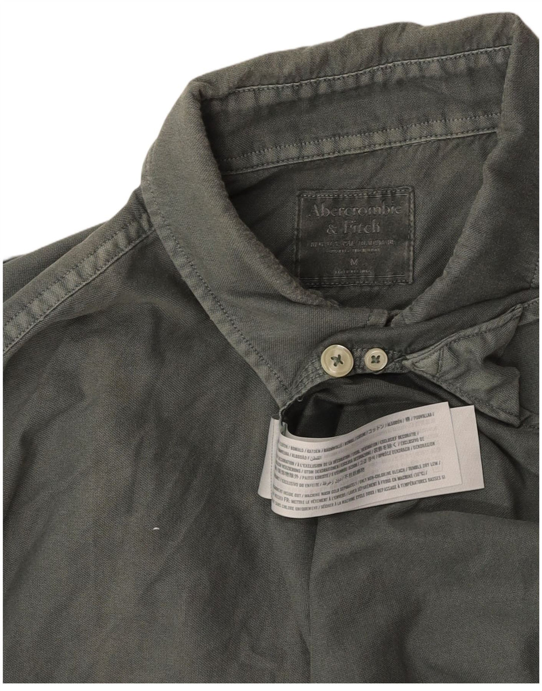 ABERCROMBIE & FITCH Chemise Homme Gris Moyen Coton