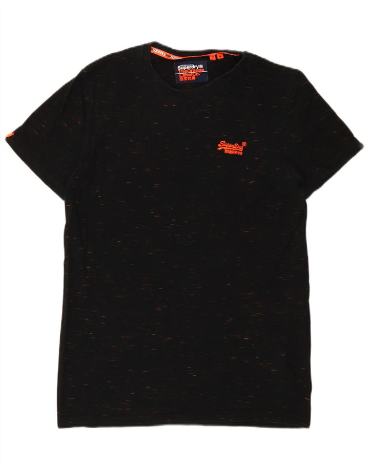 Superdry Homme T-Shirt Top Medium Noir Moucheté Coton