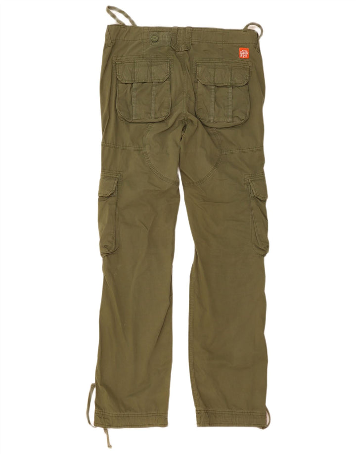 Superdry Pantalon Cargo Droit Homme Moyen W34 L35 Kaki Coton