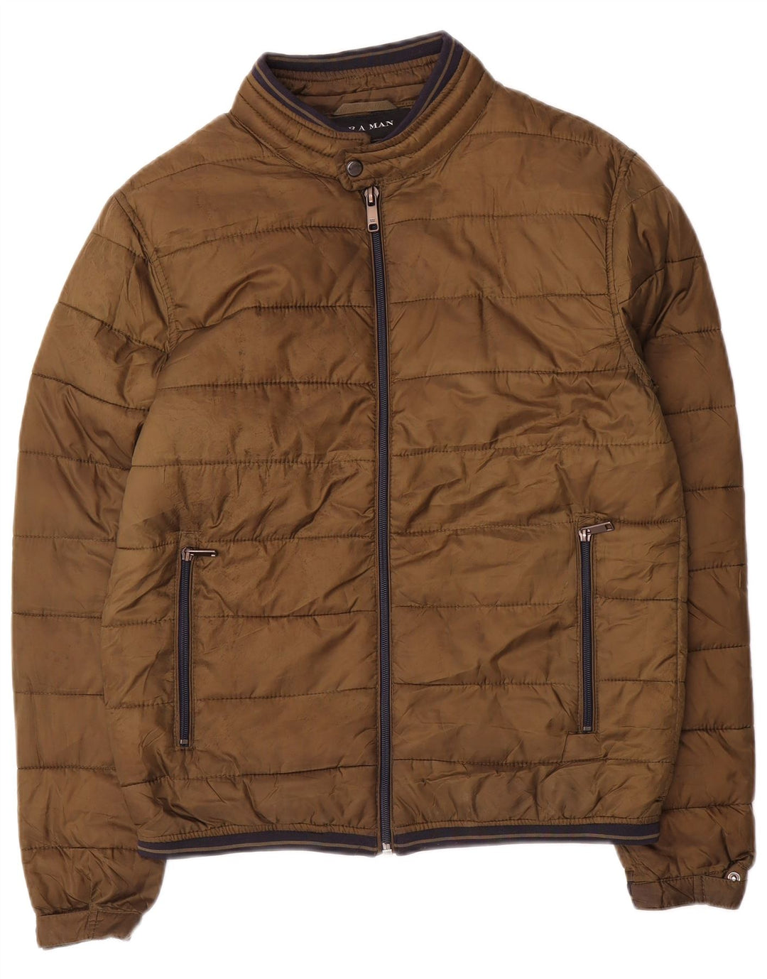 Zara Veste matelassée pour homme UK 38 Polyester marron moyen