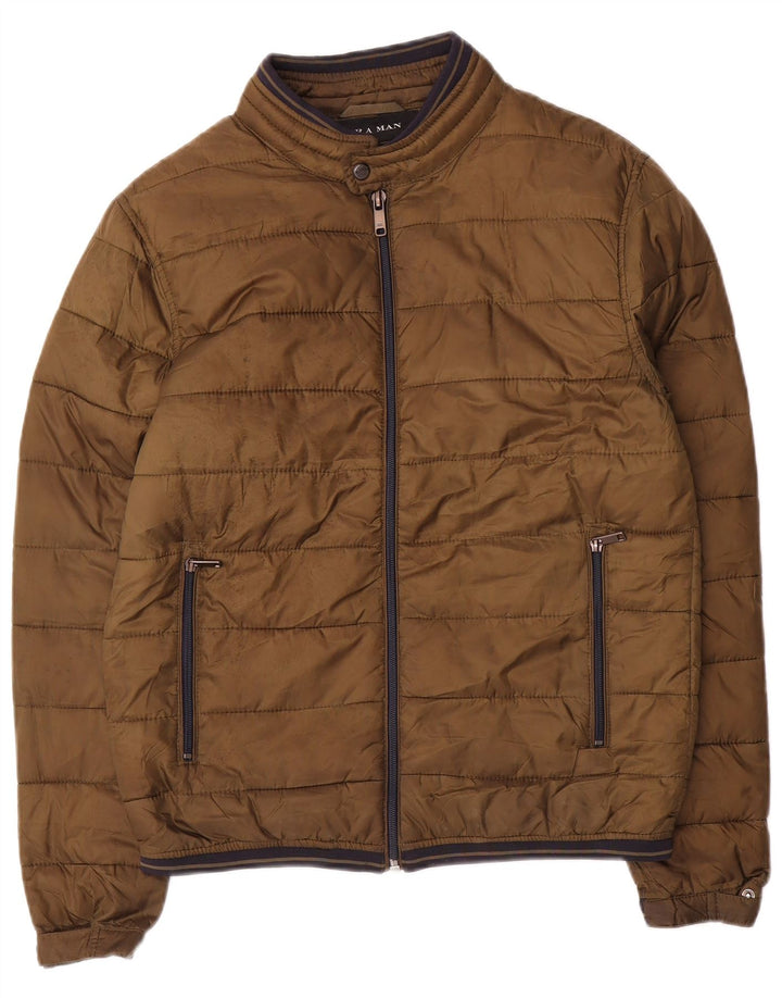 Zara Veste matelassée pour homme UK 38 Polyester marron moyen