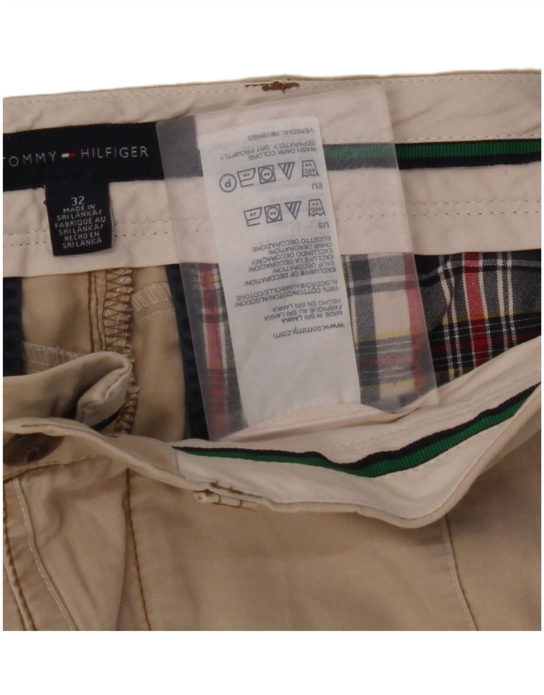 TOMMY HILFIGER Short Chino Homme W32 Coton Beige Moyen