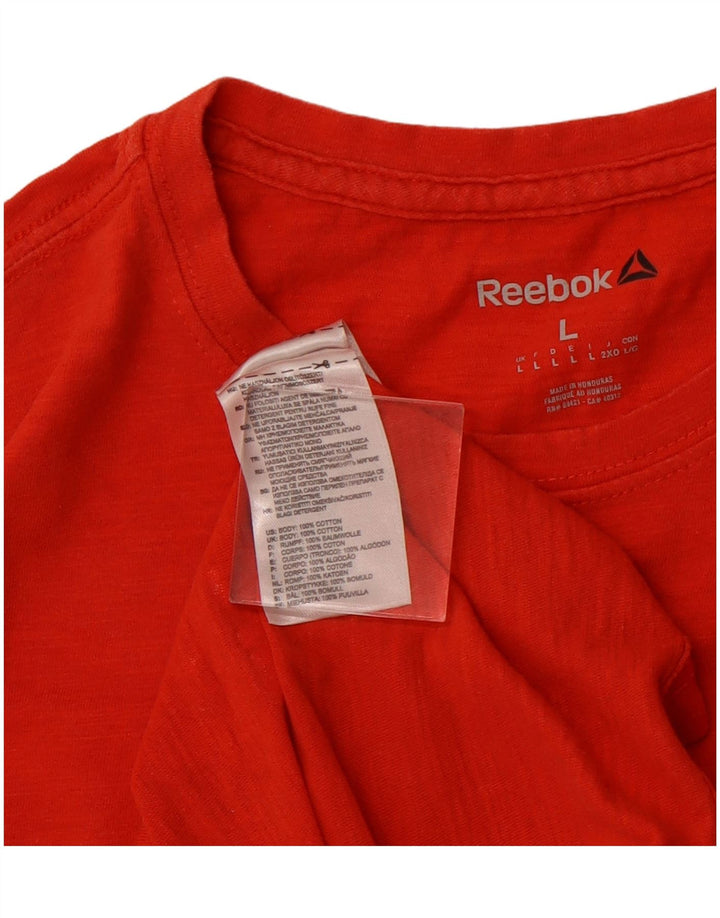 REEBOK T-Shirt Graphique Homme Grand Orange Coton