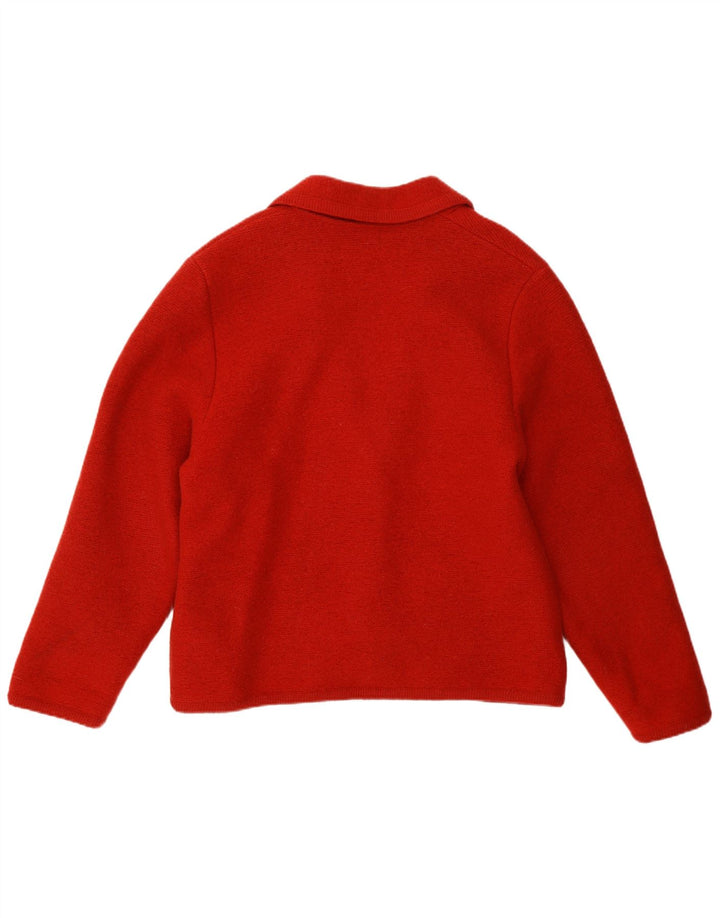 Geiger Veste blazer à 3 boutons pour femme EU 42 Grande laine vierge rouge