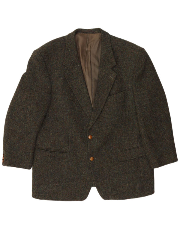 Harris Tweed Veste Blazer 2 Boutons Homme UK 42 XL Laine Verte