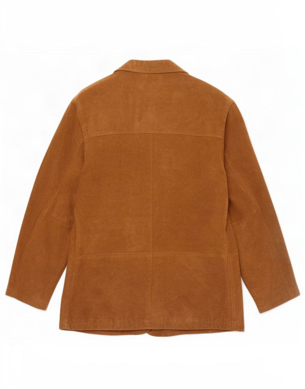 vintage Homme 3 Boutons Blazer En Daim Veste UK 46 3XL Cuir Beige