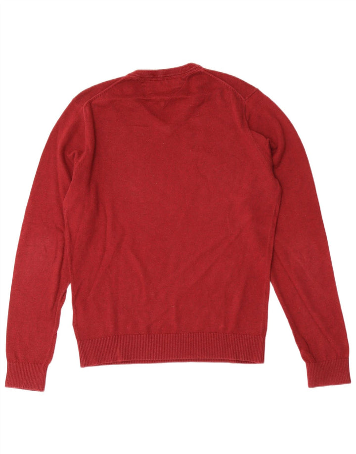 Tommy Hilfiger Pull col V pour homme en coton rouge Petit