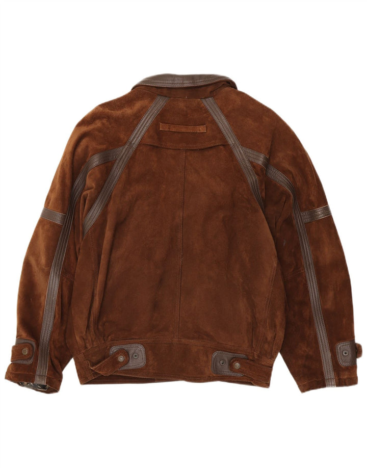 veste en daim homme vintage IT 50 grand cuir marron