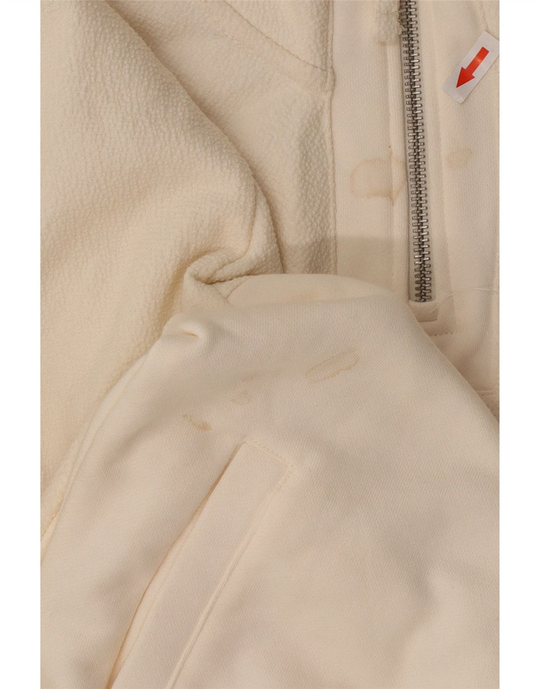 Zara Homme Zip Neck Sweatshirt Jumper Petit Blanc Polyester