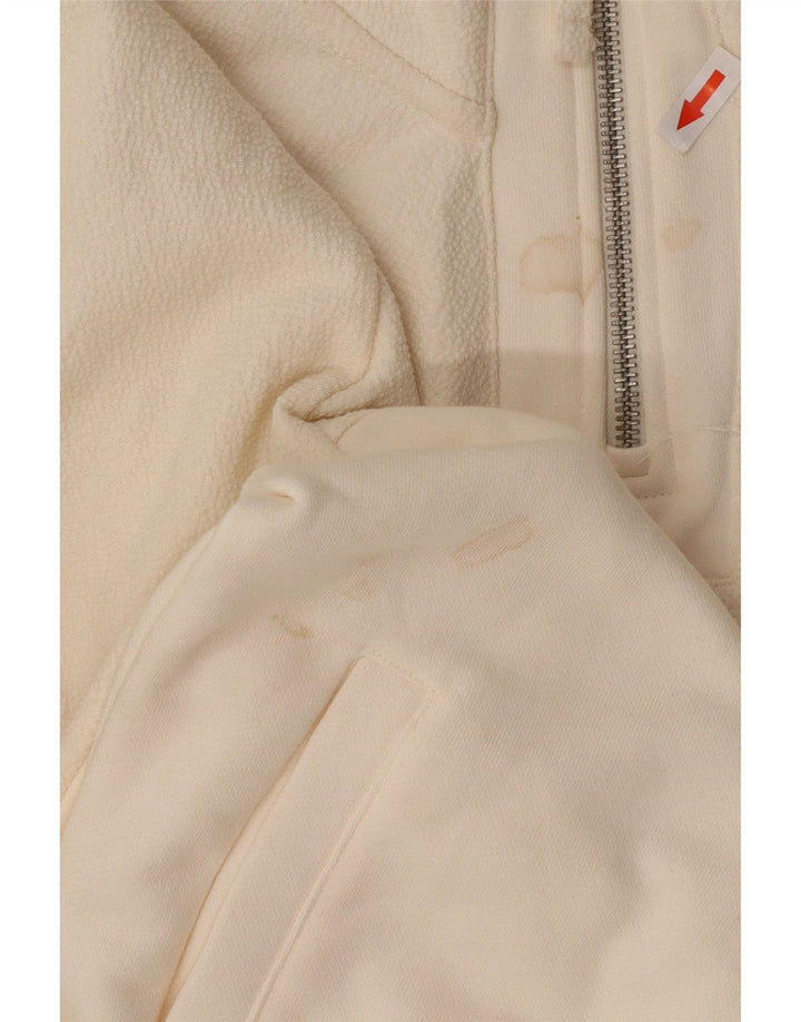 Zara Homme Zip Neck Sweatshirt Jumper Petit Blanc Polyester