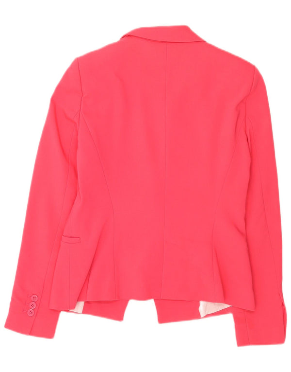 Zara Veste Blazer 1 Bouton Femme UK 12 Rose Moyen Polyester