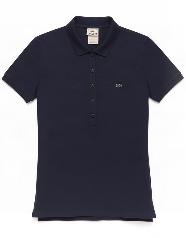 Polo Femme Lacoste EU 34 Small Bleu Marine Coton
