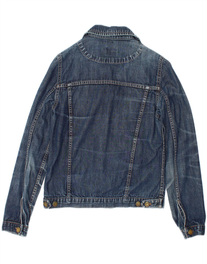 AND Womens Denim Jacket UK 12 Medium Blue