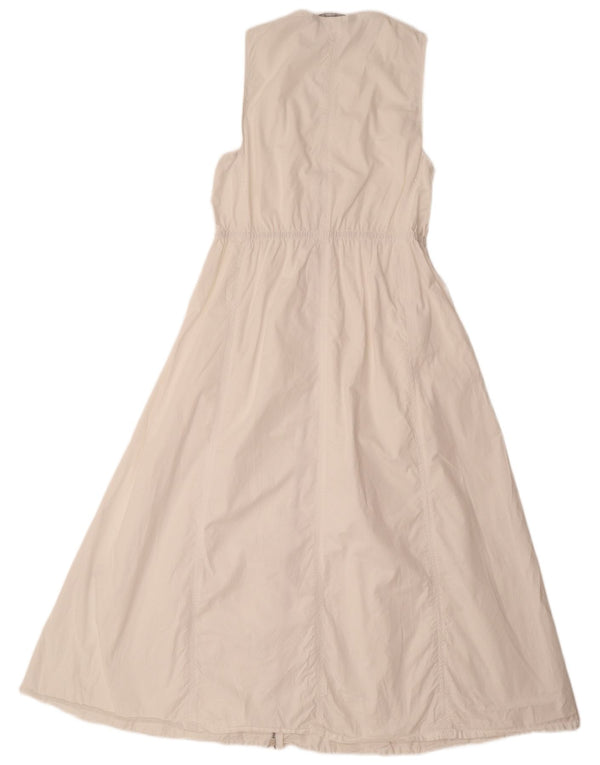 Zara Robe longue sans manches pour femme UK 14 Grand coton blanc