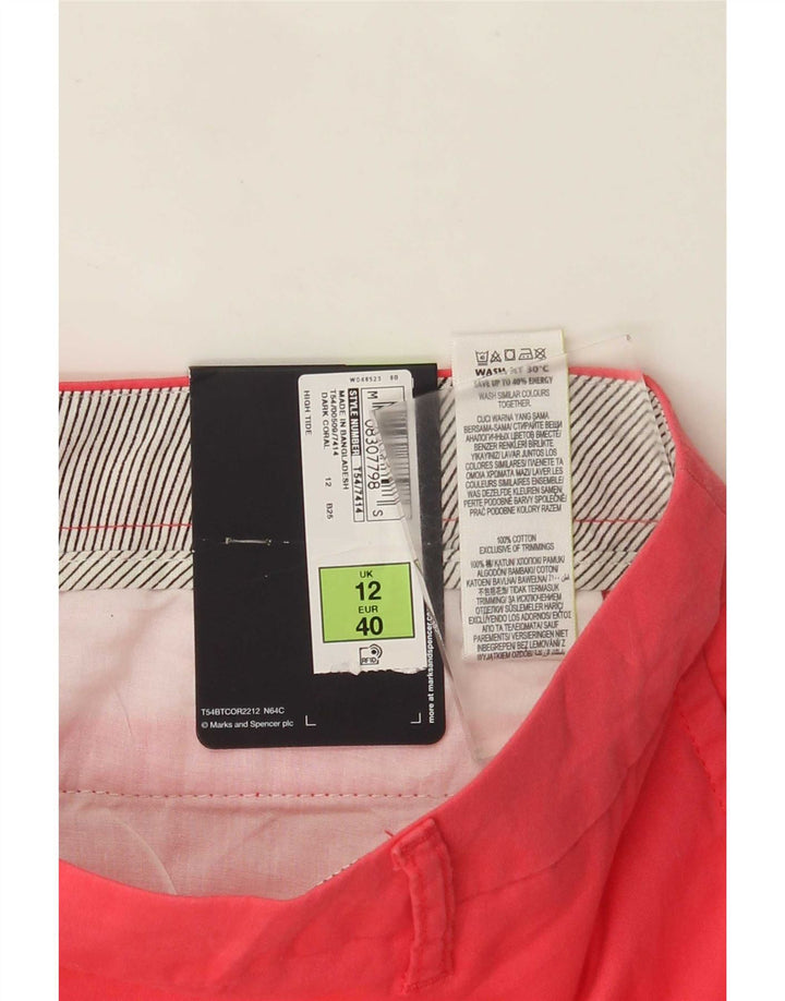 Marks & Spencer Short Chino Femme UK 12 Medium W32 Coton Rose