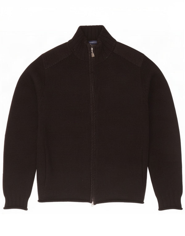 French Connection Mens Cardigan Sweater Medium Black Wool