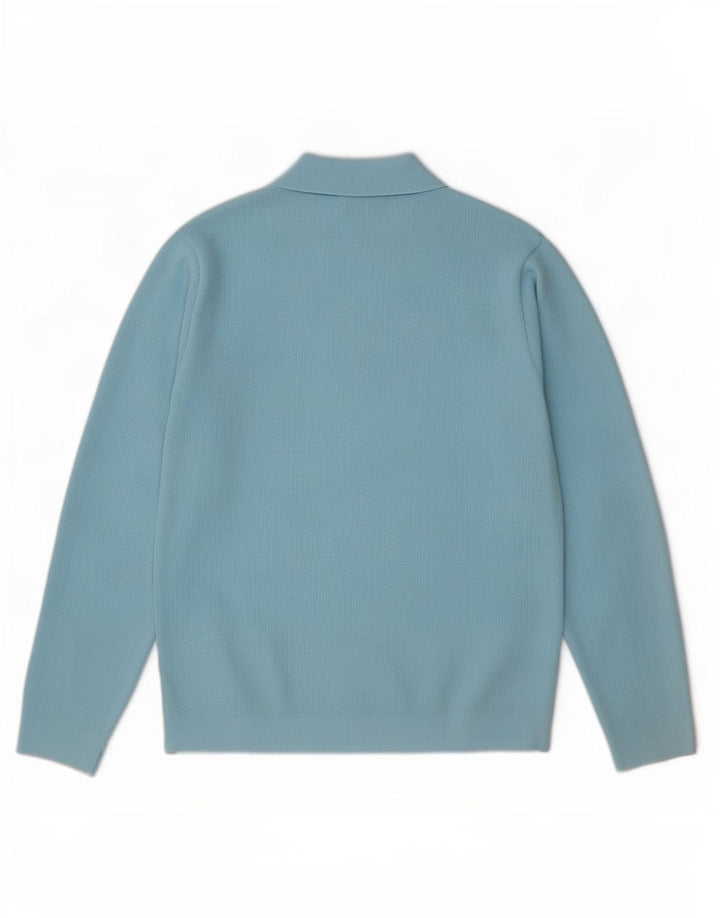Trevira Pull Col Polo Homme Bleu Moyen
