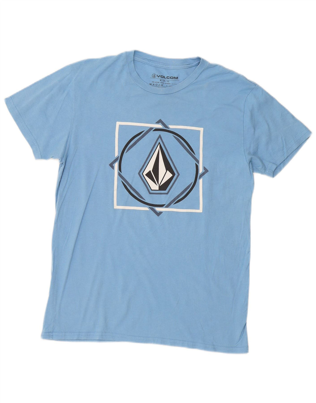 Volcom T-shirt graphique pour homme UK 14 Bleu moyen Coton
