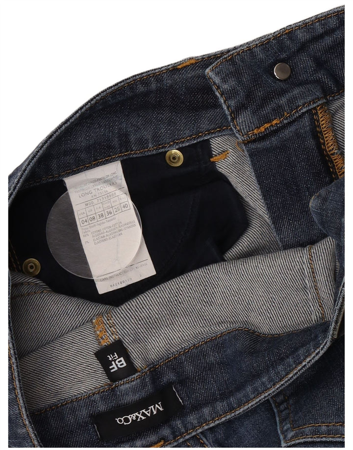 Max & Co. Jean bootcut pour femme UK 8 Small W28 L29 Bleu Coton