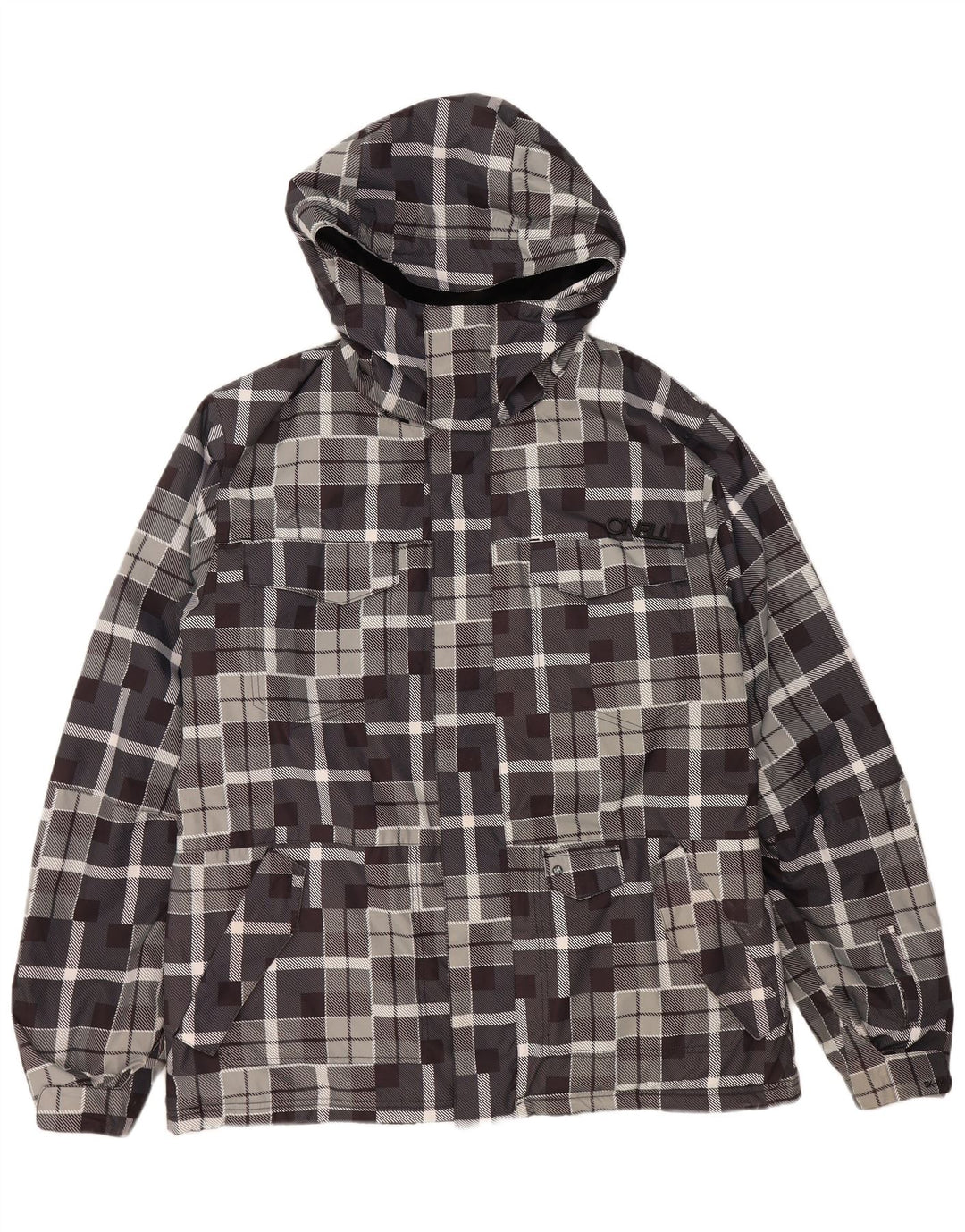 O'NEILL Veste coupe-vent à capuche pour homme UK 40 Large Gris Géométrique