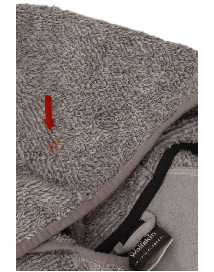 Jack Wolfskin Veste polaire à capuche pour femme UK 12 Gris moyen Polyester