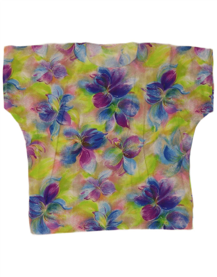 vintage Womens Blouse Top UK 18 XL Multicolore Floral
