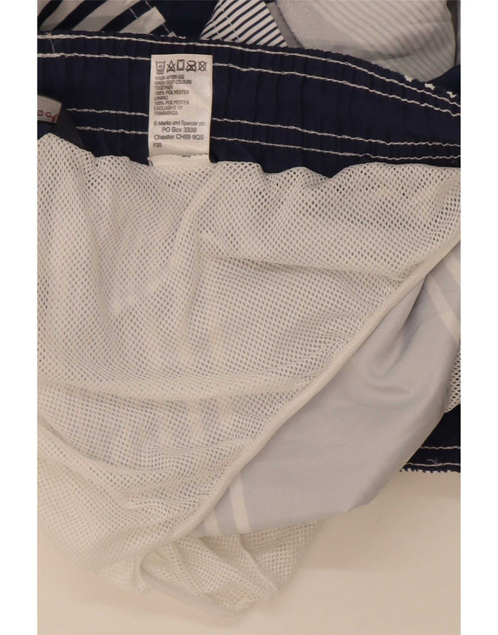 Marks & Spencer Short de bain homme grand bleu marine rayé polyester
