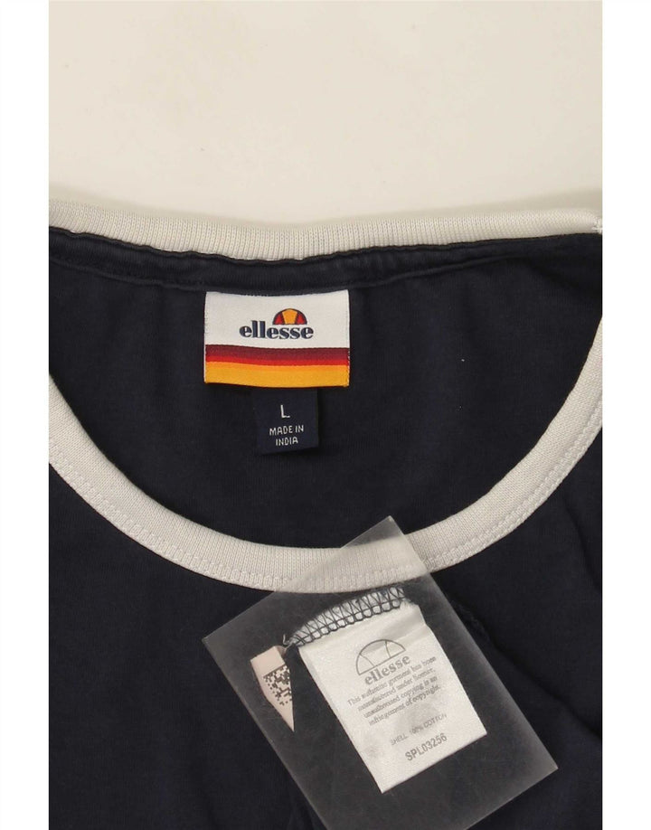 Ellesse Homme Top Manches Longues Large Bleu Marine Coton