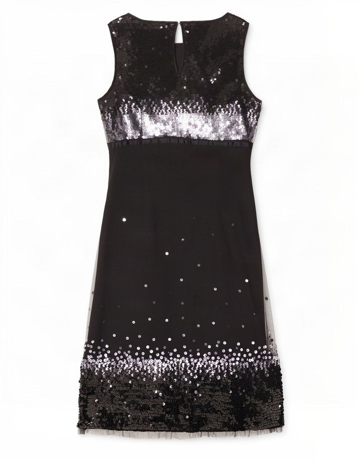 Whistles Robe fourreau sans manches à paillettes pour femme UK 44 Large Noir Polyester