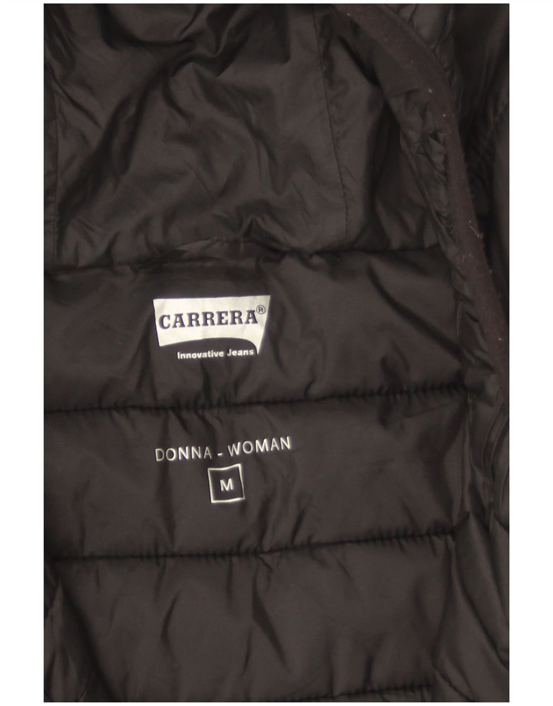 Carrera Veste matelassée à capuche pour femme UK 14 Medium Noir Polyamide