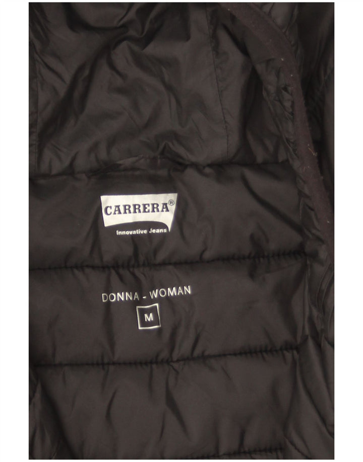 Carrera Veste matelassée à capuche pour femme UK 14 Medium Noir Polyamide
