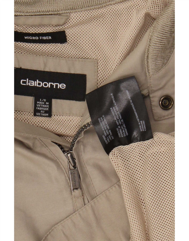 vintage Mens Bomber Jacket UK 40 Grand Beige Polyester