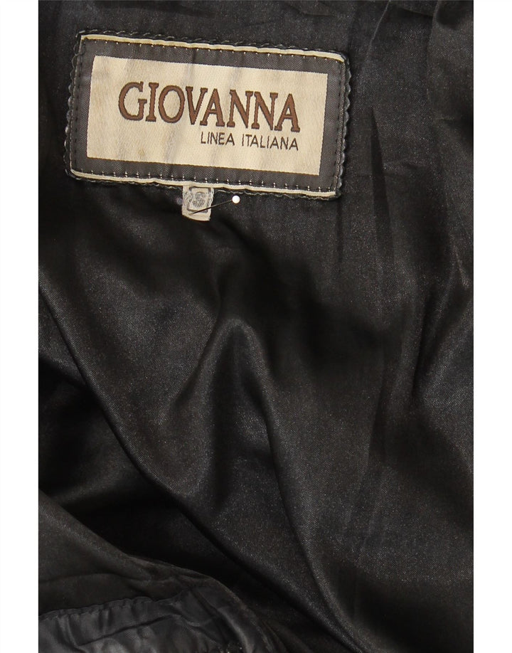 veste en cuir homme vintage UK 36 Petit Noir