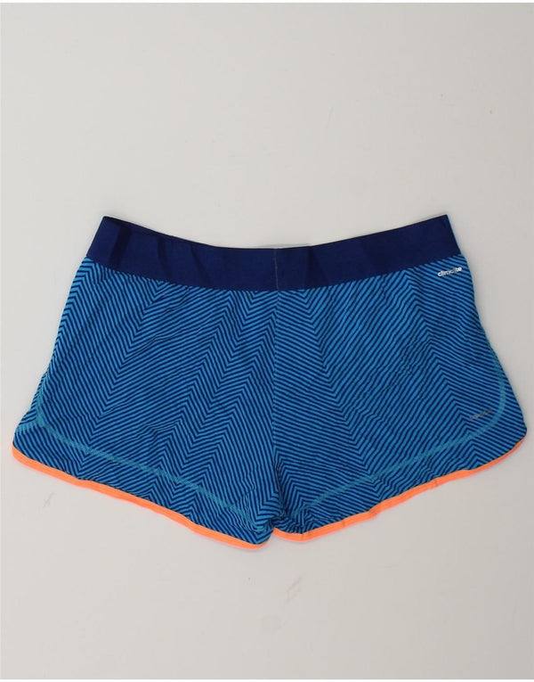 Adidas Short de sport Climalite pour femme UK 12/14 Bleu moyen à fines rayures