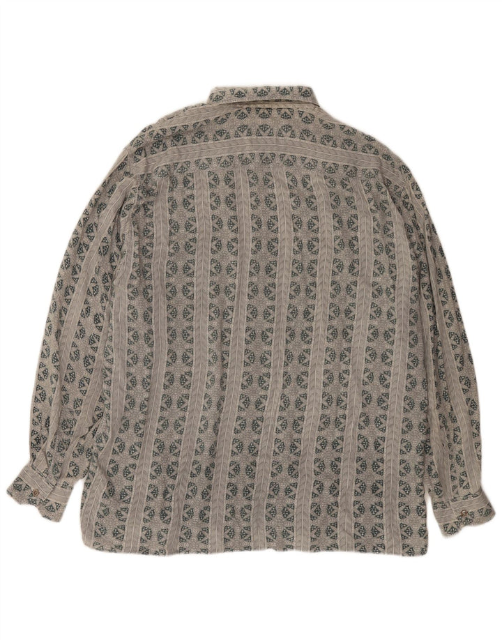 Mash Chemise Homme Large Gris Floral Viscose