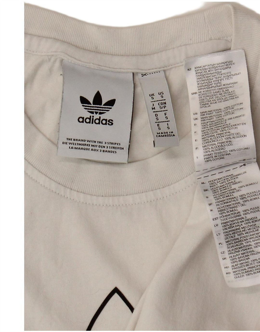 Adidas T-shirt graphique pour hommes, petit haut en coton blanc