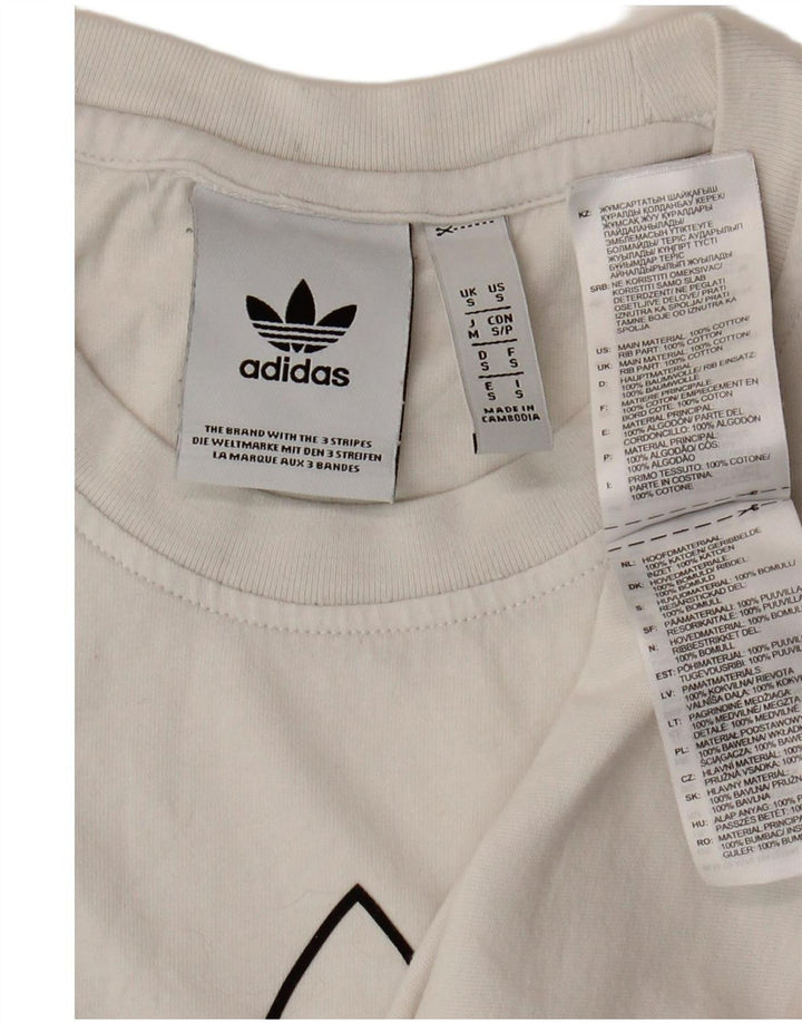 Adidas T-shirt graphique pour hommes, petit haut en coton blanc