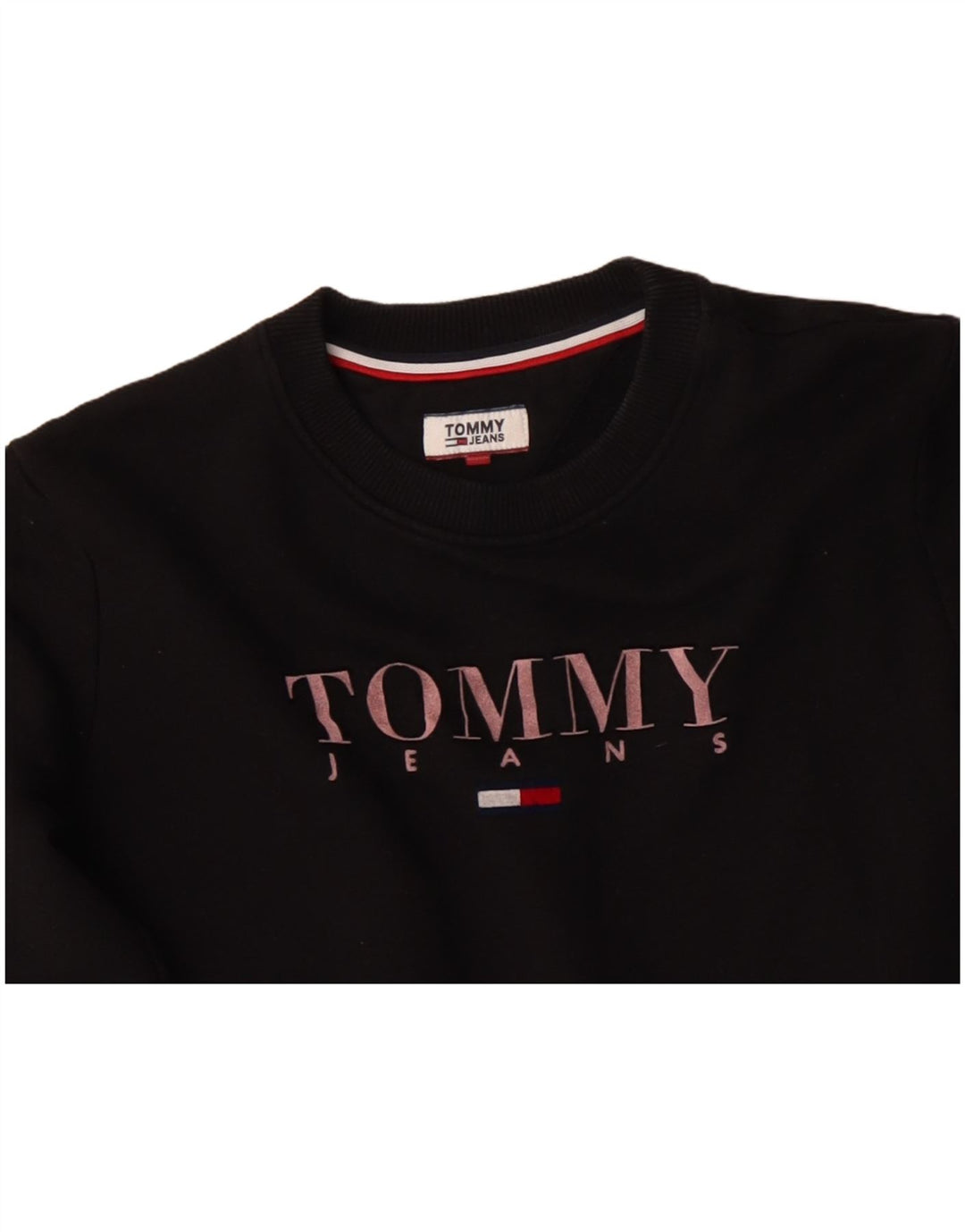 TOMMY HILFIGER Sweat-shirt surdimensionné pour femme UK 10 Small Noir