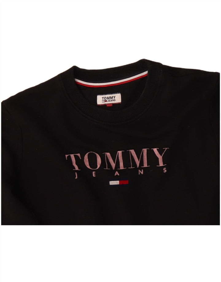 TOMMY HILFIGER Sweat-shirt surdimensionné pour femme UK 10 Small Noir