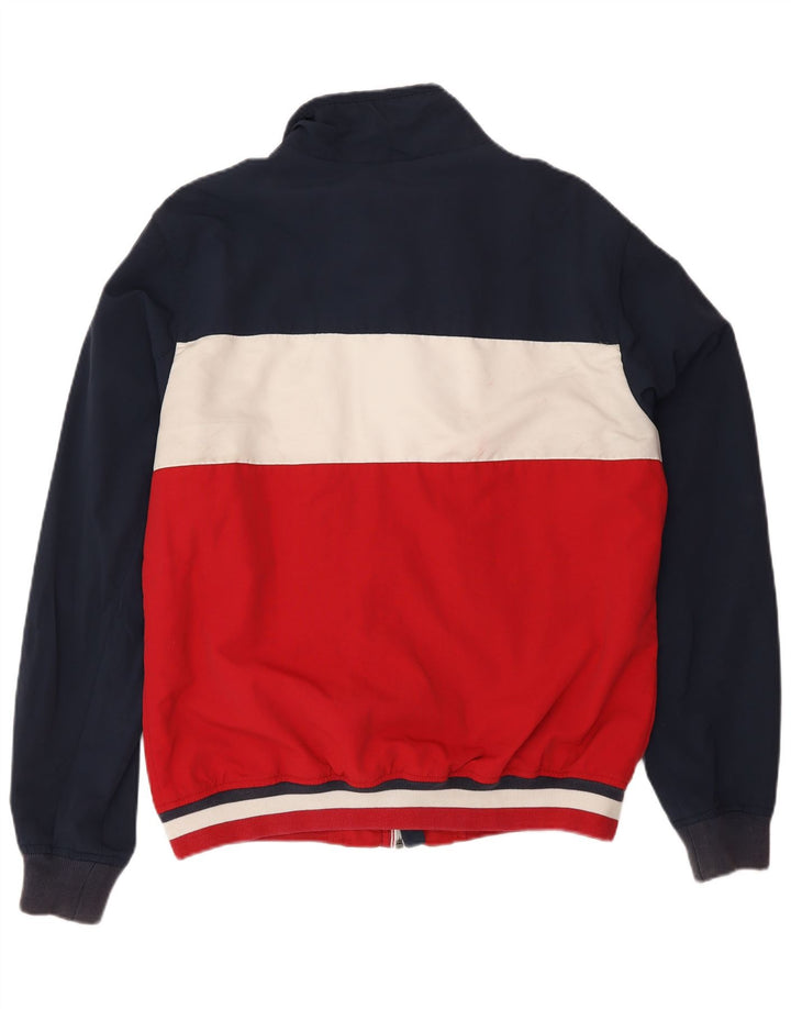 Tommy Hilfiger Veste Bomber Homme UK 40 Large Bleu Marine Colorblock Coton