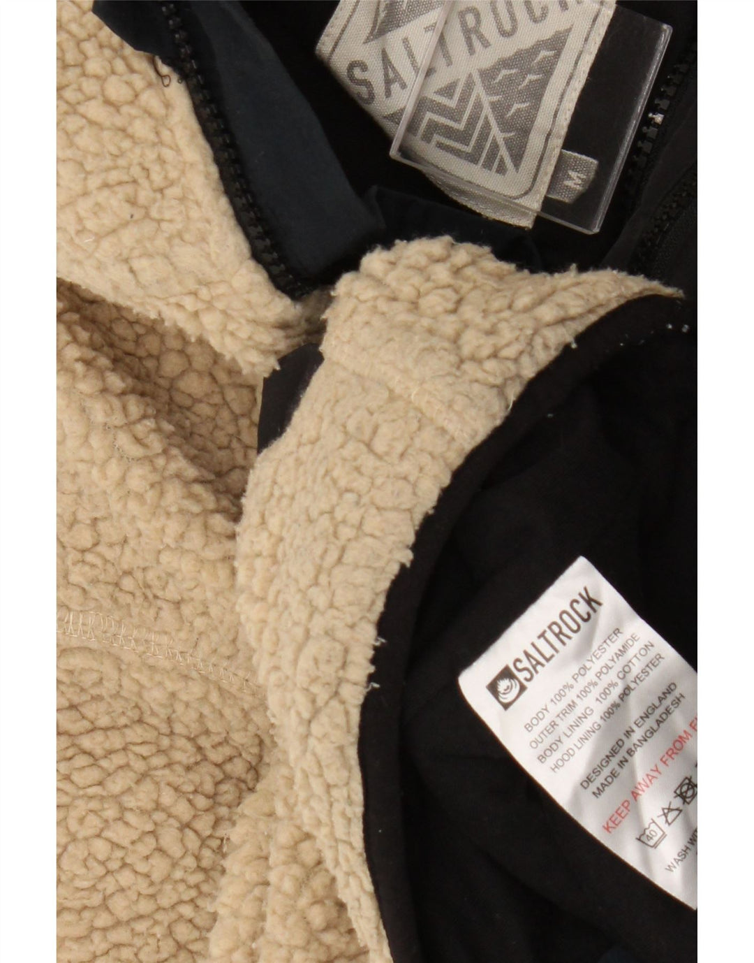 Saltrock Veste polaire à capuche pour homme UK 38 Beige moyen Colorblock Polyester