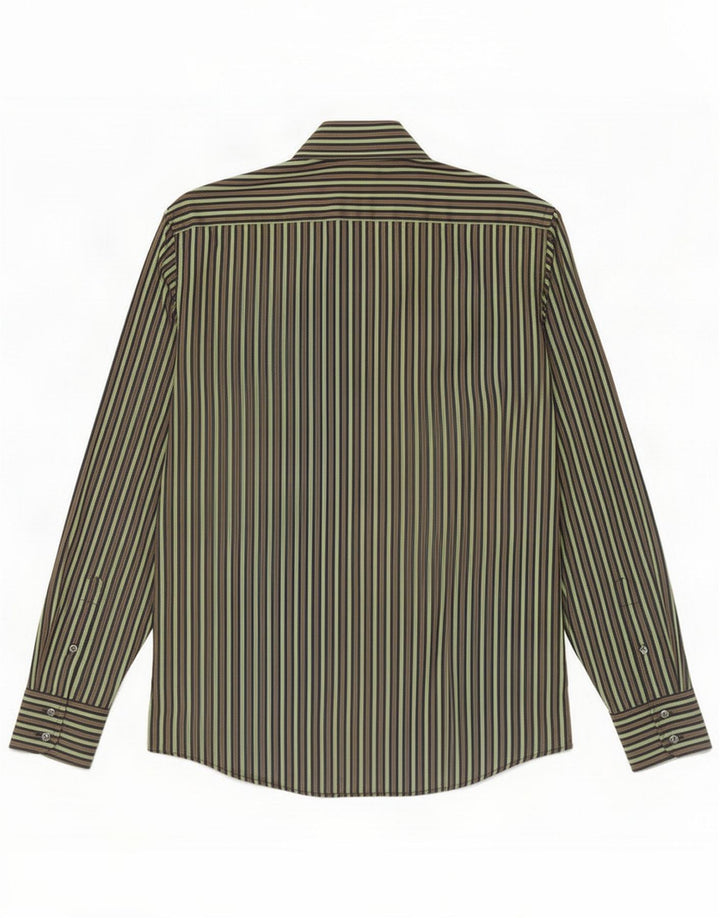 Ted Baker Chemise Homme Taille 3 Coton Rayé Vert Moyen