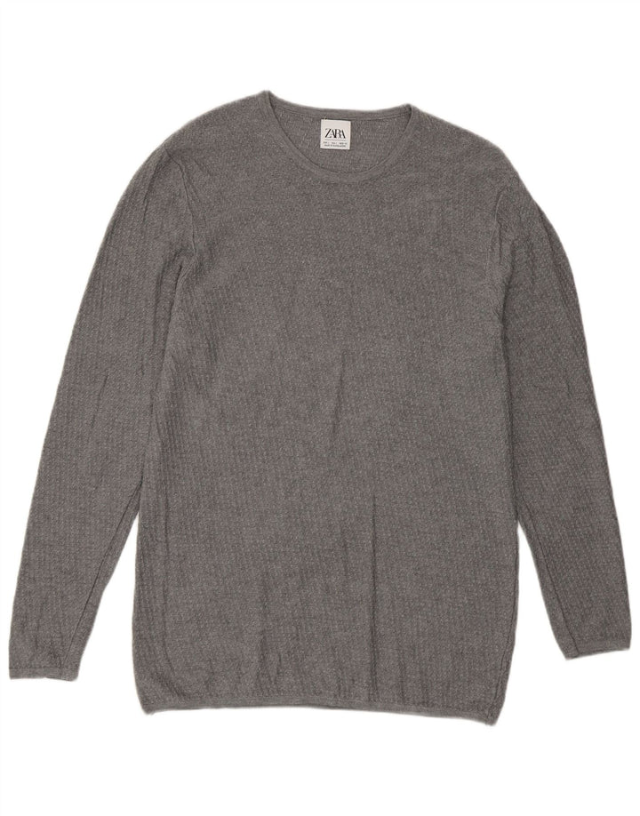 Zara Pull ras du cou pour homme, grand gris