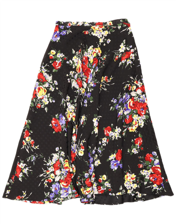 jupe évasée femme vintage W26 Petit Floral Noir